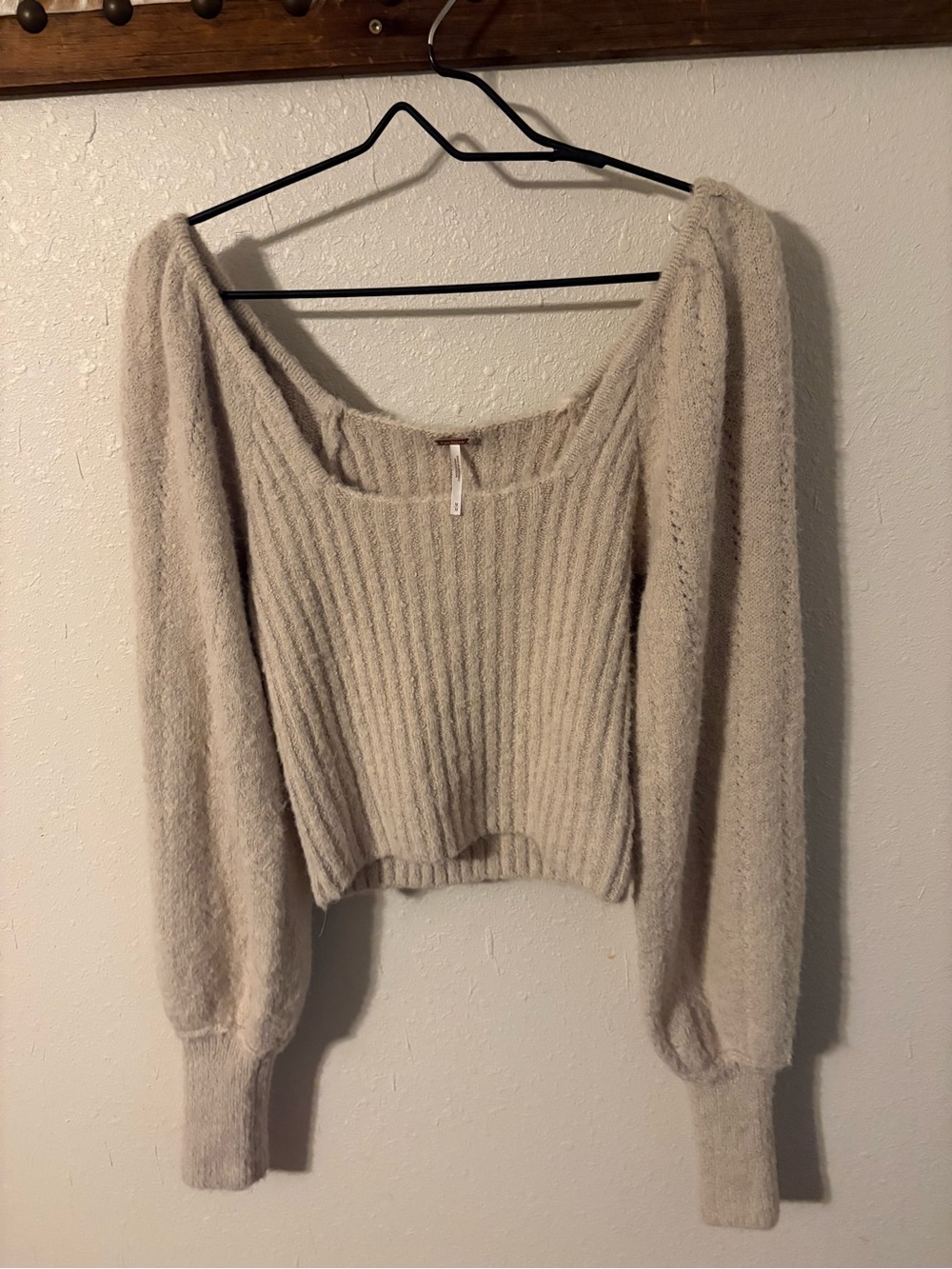 Free People Off-the-Shoulder Ribbed Sweater - Cream